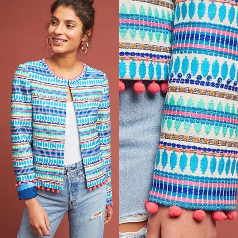 Anthropologie Bizet Stripped Blazar